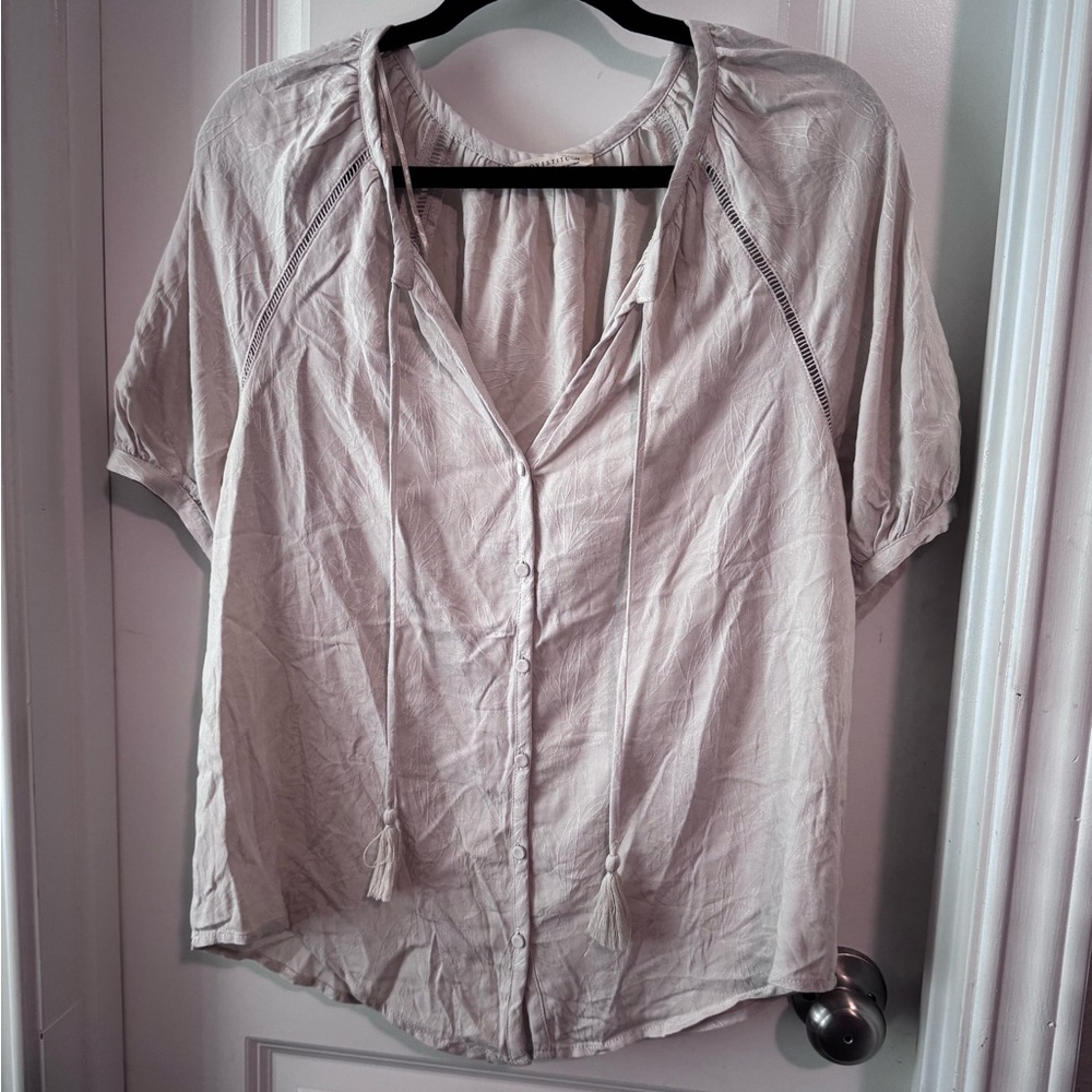 Lovestitch Tan Gold Relaxed Button Down Shirt